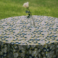Load image into Gallery viewer, Forest Harvest Mustard & Blue | French Tablecloth