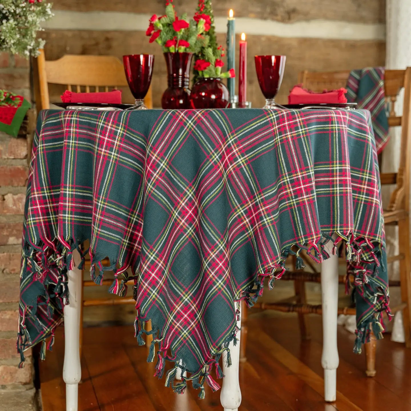 Round Tartan Tablecloth 60x90