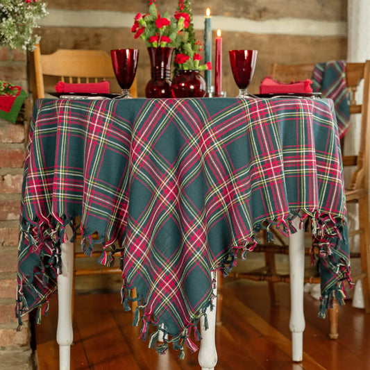 Round Tartan Tablecloth 60x90