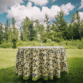 Load image into Gallery viewer, Forest Harvest Mustard & Blue | French Tablecloth
